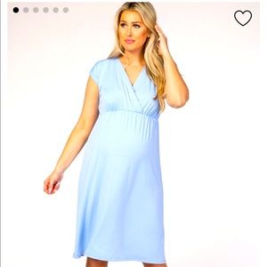 Pinkblush Light Blue Draped Dress